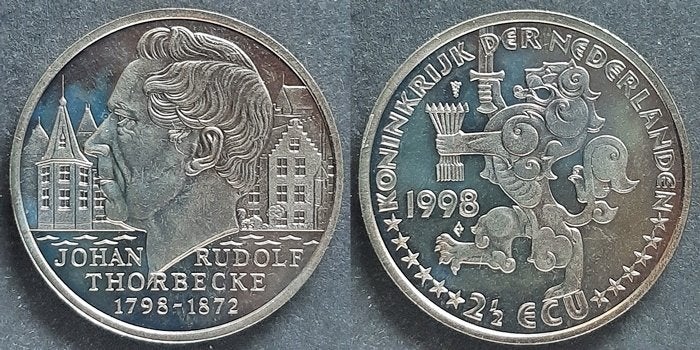 2,5 Ecu munt Thorbecke 1998, Verzenden, Overige materialen, Nederland