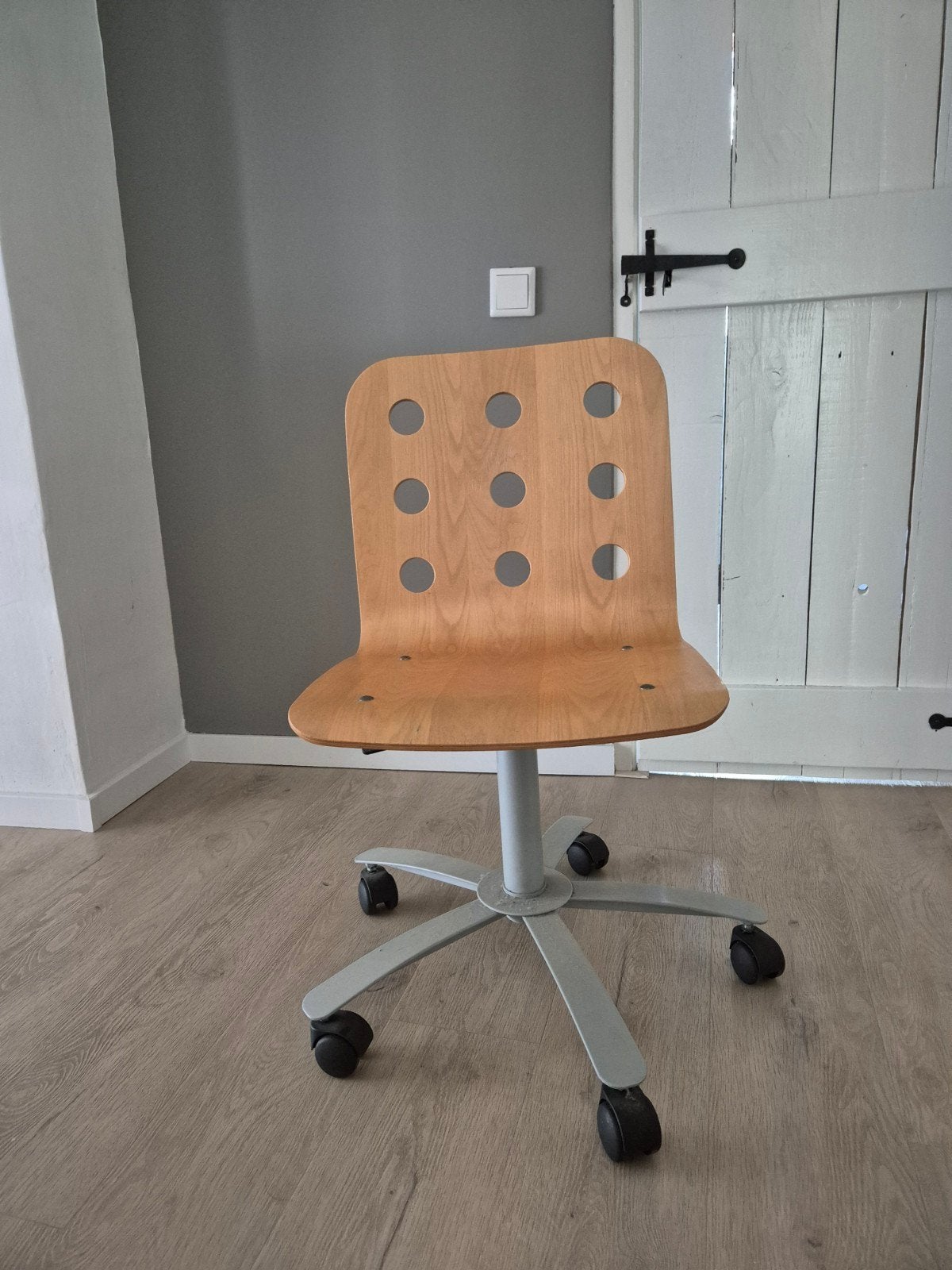 Houten bureaustoel Ikea, Ophalen of Verzenden, Gebruikt, Bruin, Bureaustoel