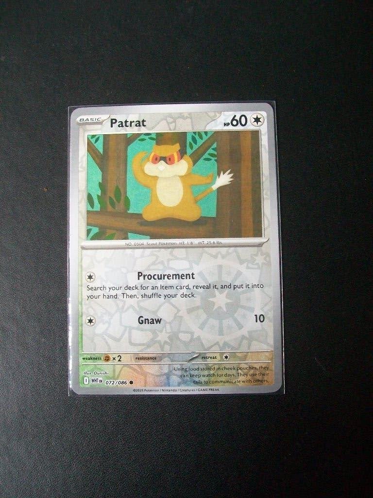 4792: Nieuwe Pokemonkaart holofoil PATRAT HP 60 (072/086), Verzenden, Nieuw