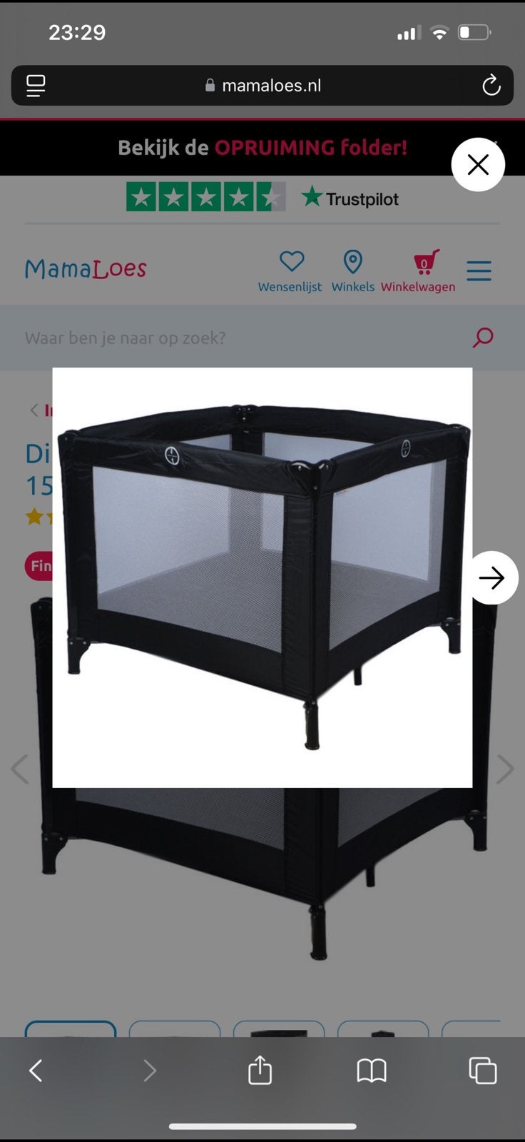 Baby camping bed, Kinderen en Baby's, Ophalen, Zo goed als nieuw, Reisbedje