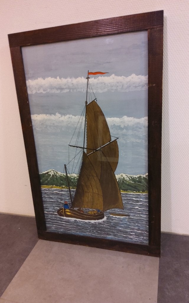 Aquarel in lijst:70x53cm ges.J.Vaerenbergh Jan 1952, Ophalen