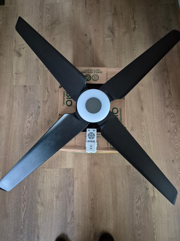 Te koop plafondventilator met verlichting en afstandsbedieni, Ophalen, Zo goed als nieuw, Plafondventilator