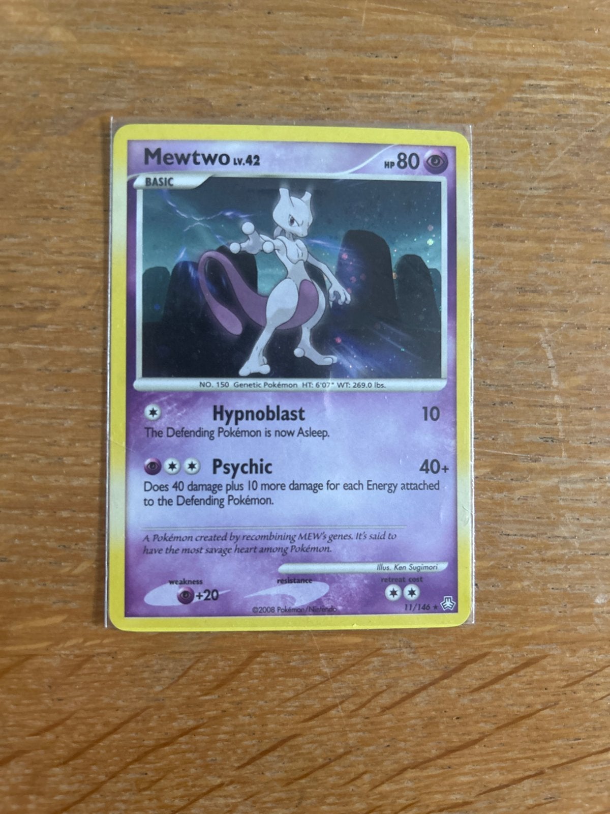 Mewtwo Lv.42 Pokémon Kaart #11/146 Holo, Ophalen of Verzenden, Zo goed als nieuw, Losse kaart, Foil
