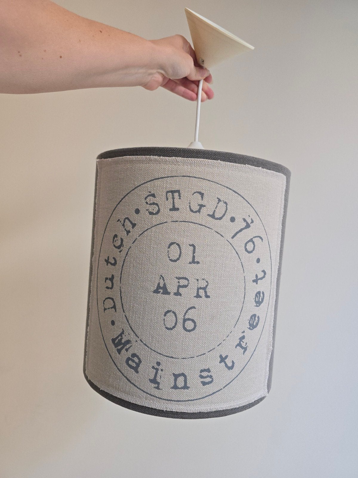 Stapelgoed hanglamp kinderkamer, Ophalen, Gebruikt, Textiel, E27 (groot)