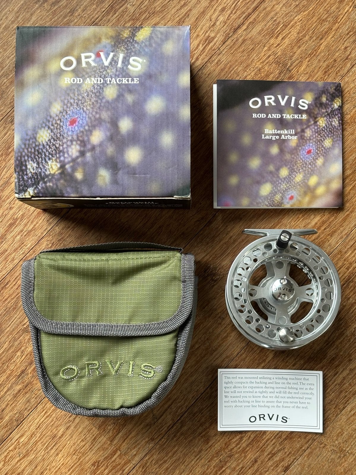 Orvis Battenkill Large Arbor III Vliegenreel Titanium, Watersport en Boten, Ophalen of Verzenden, Zo goed als nieuw, Molen