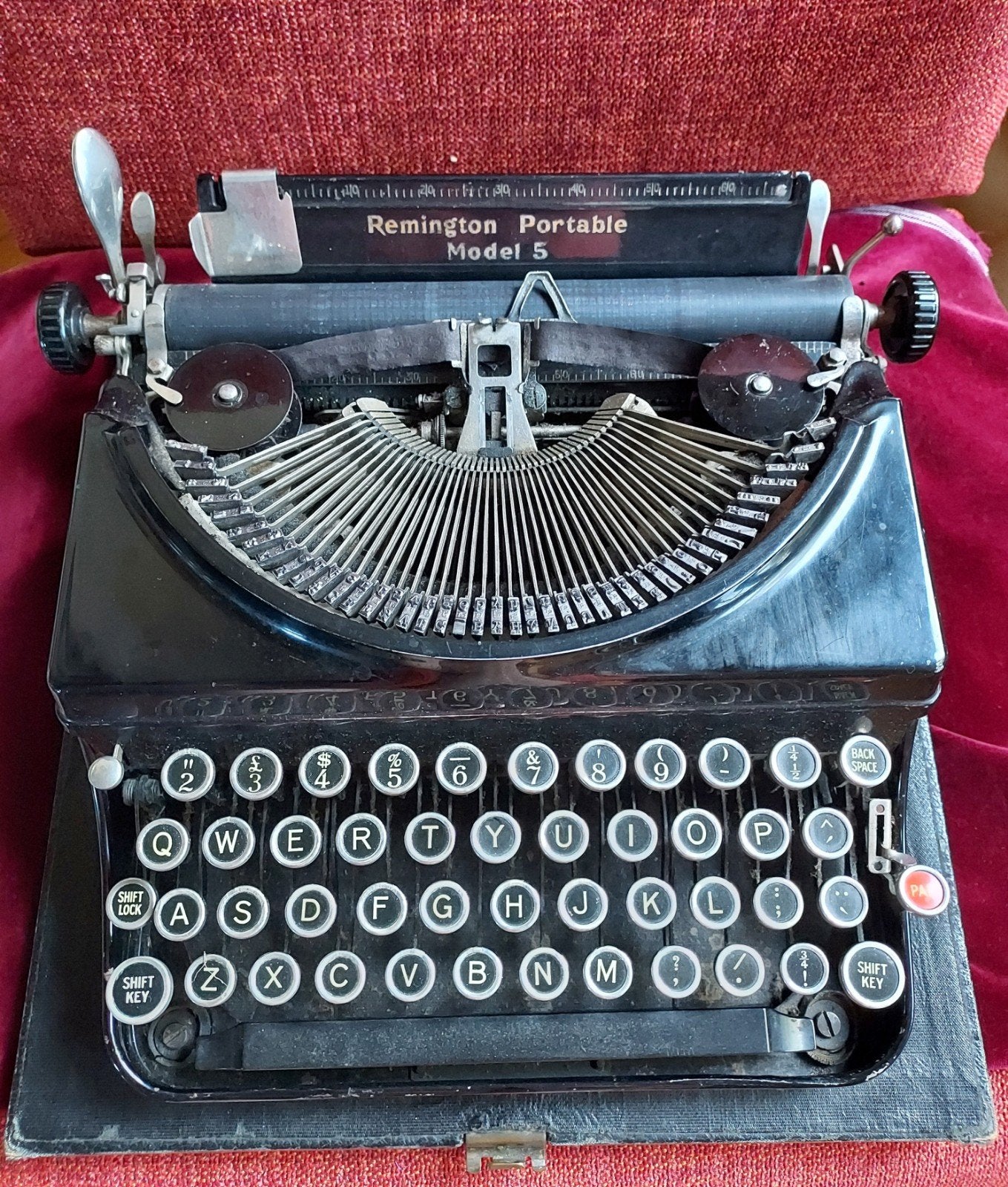 antieke Remington Portable Model 5 typemachine 1934+ koffer, Diversen, Ophalen of Verzenden, Gebruikt