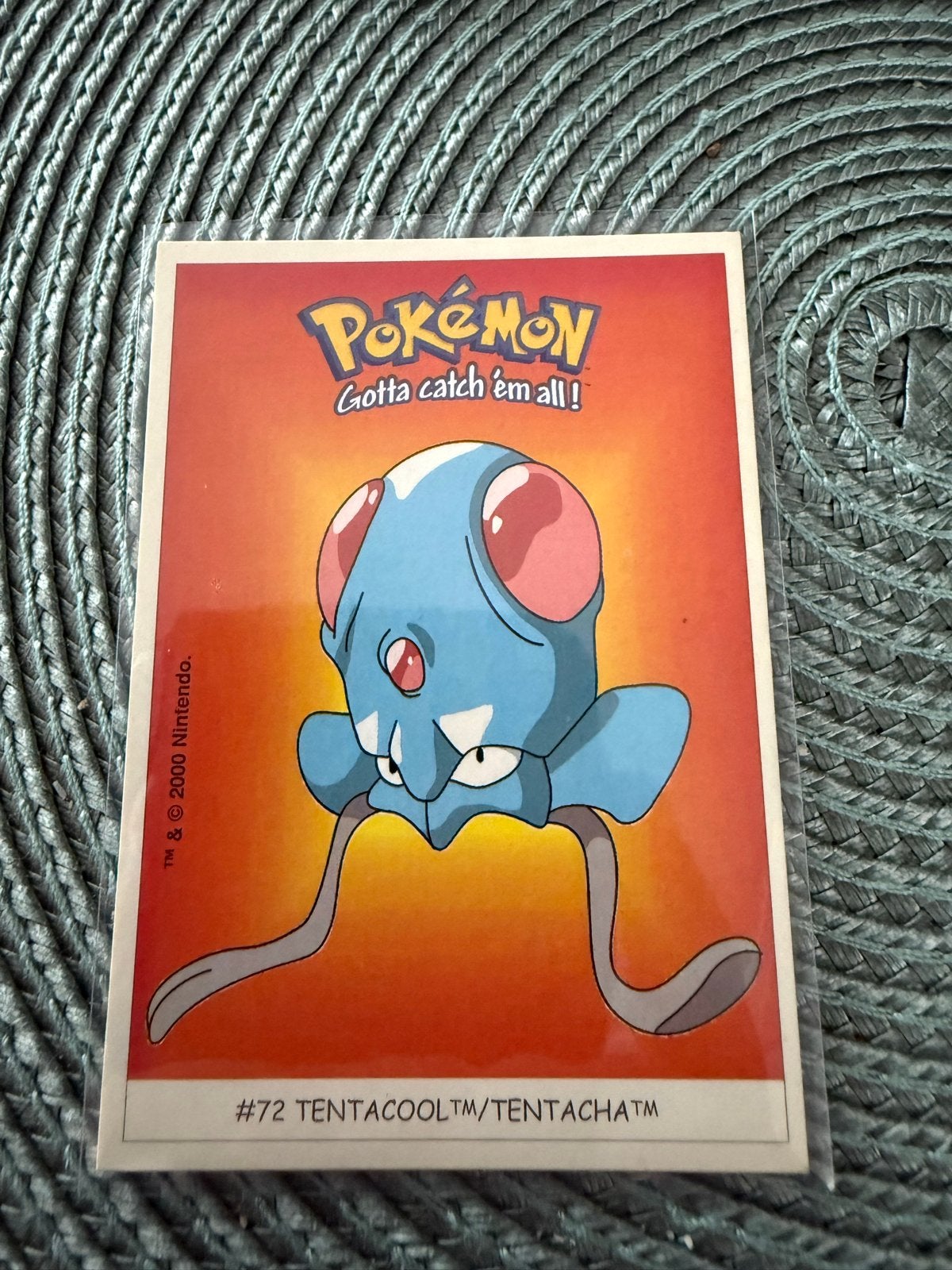 Dunkin Boomer Pokémon Sticker #72 Tentacool, Ophalen of Verzenden, Gebruikt, Losse kaart