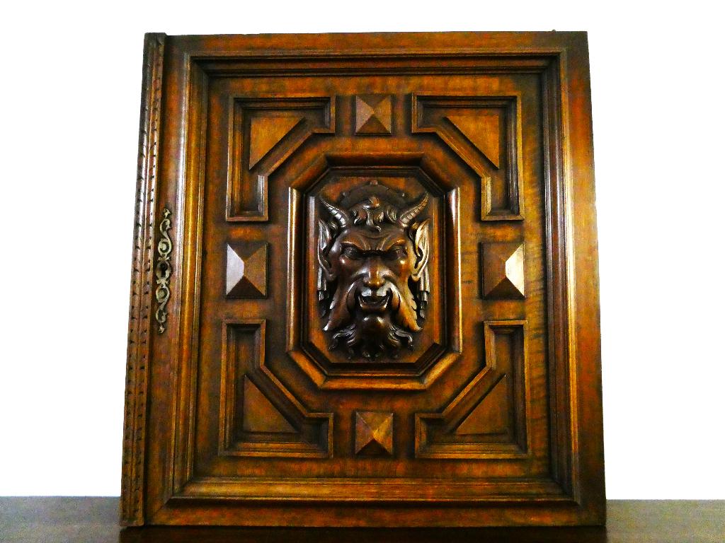 2 Deurpanelen met God Pan / Sater gezicht Griekse mythologie, Ophalen of Verzenden