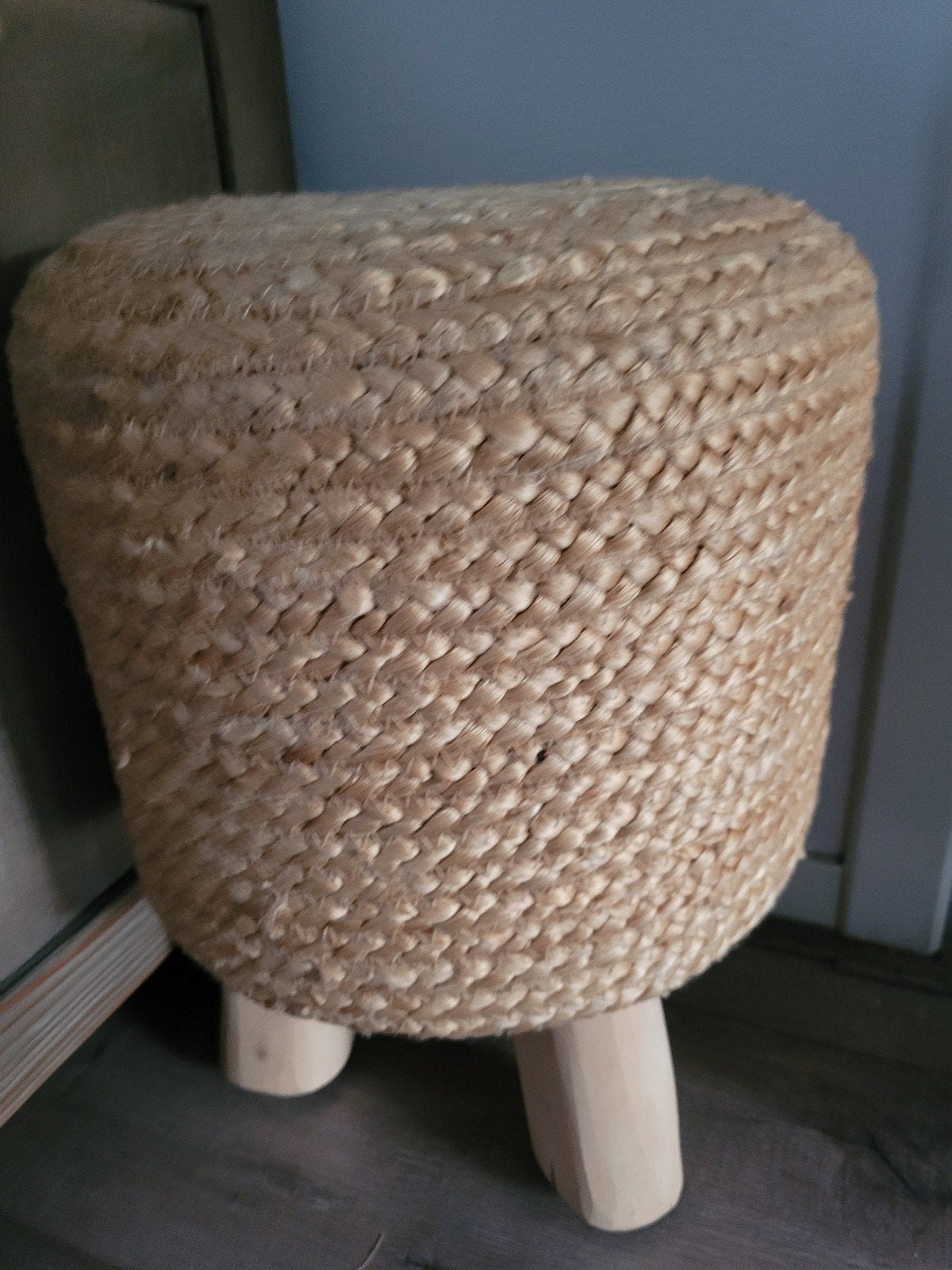 Ibiza Landelijke Poef - Rotan/Riet, Minder dan 50 cm, Gebruikt, Ibiza, Landelijk, Rond