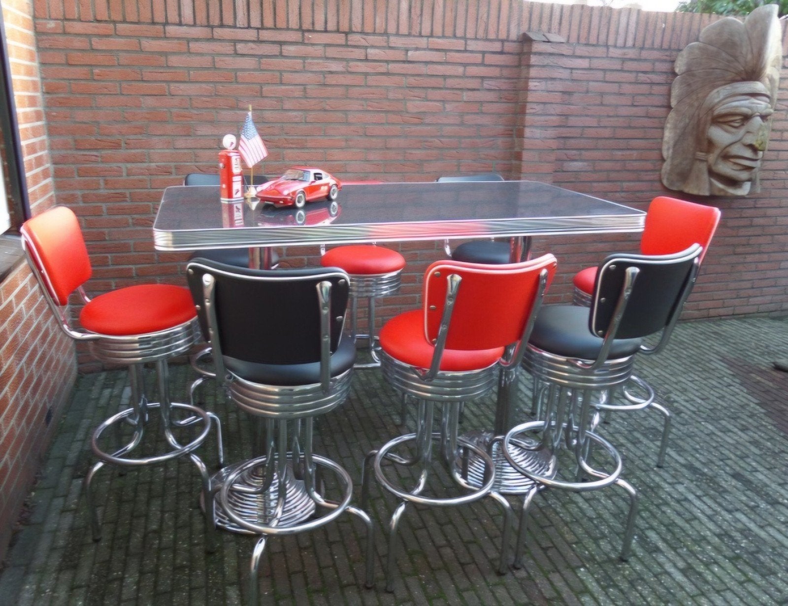 FIFTIES SIXTIES AMERIKAANSE  BARKRUKKEN BEL AIR BARTAFEL, Huis en Inrichting, Ophalen, 5 krukken of meer, 60 tot 90 cm, Met voetsteun