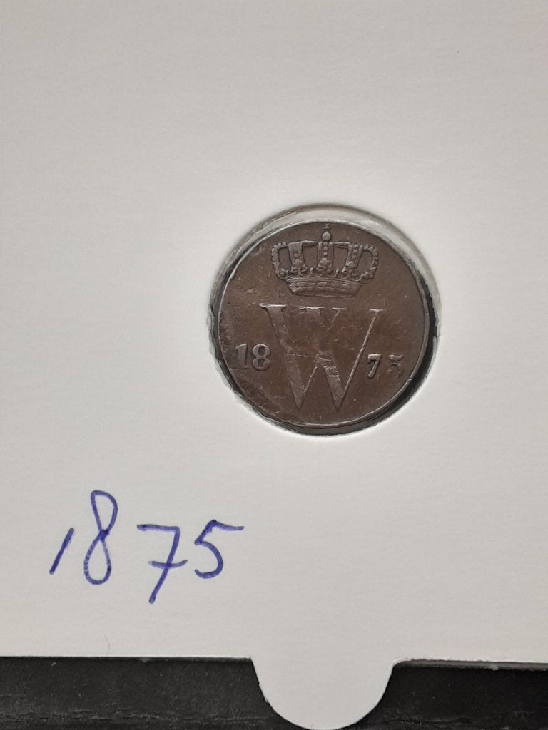 1/2 cent 1875 Koning Willem III, Postzegels en Munten, Verzenden, Koning Willem III, Overige waardes, Losse munt