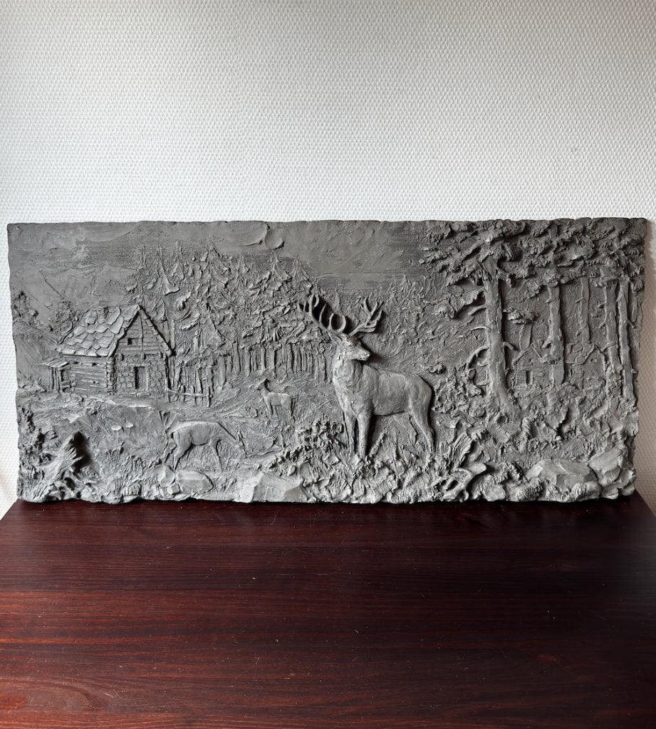 Grote Vitnage Retro Gegoten Wand Plaquette in Reliëf, 70s, Verzamelen, Ophalen, Huis en Inrichting