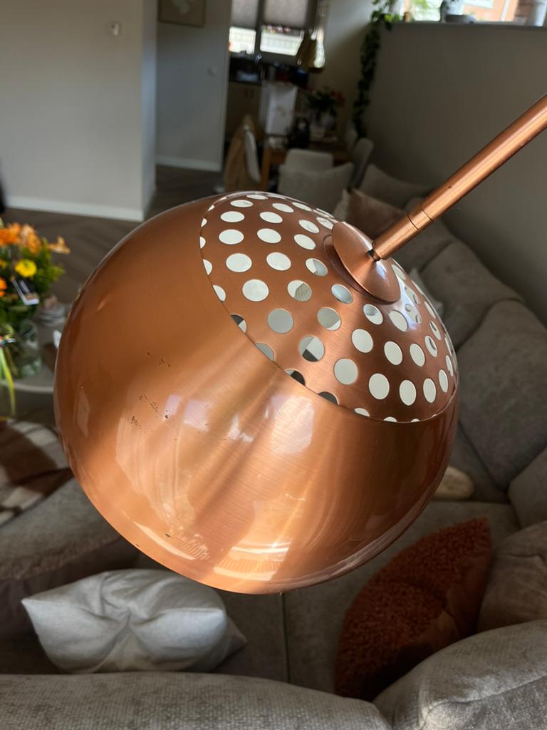 Zuiver Retro hanglamp en staandelamp Brons, Overige materialen, Gebruikt, Ophalen of Verzenden, Minder dan 100 cm