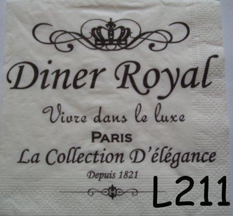 OPRUIMING servetten decoupage - diner royal L211 – 12x, Verzenden, Nieuw