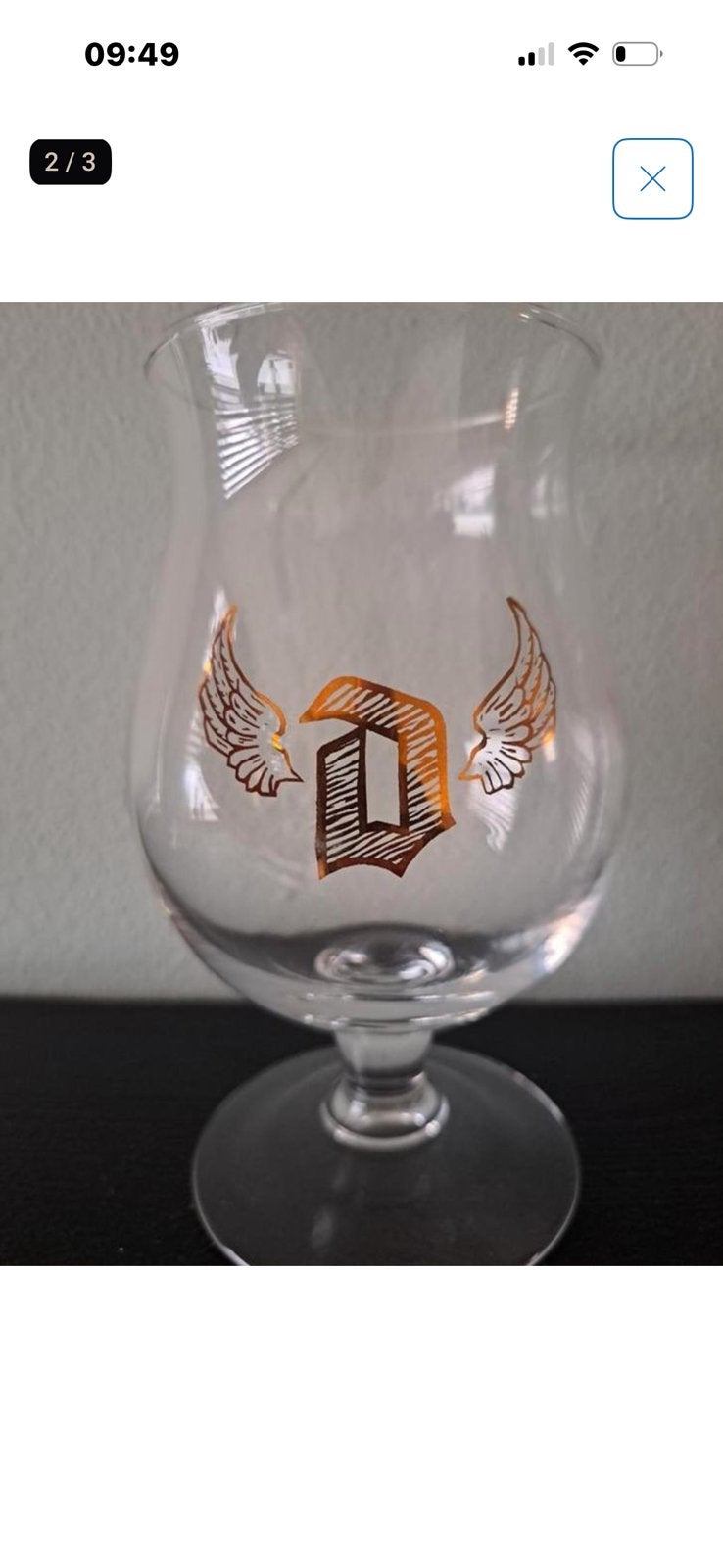 Duvel glas 33 cl met vleugels, Verzenden