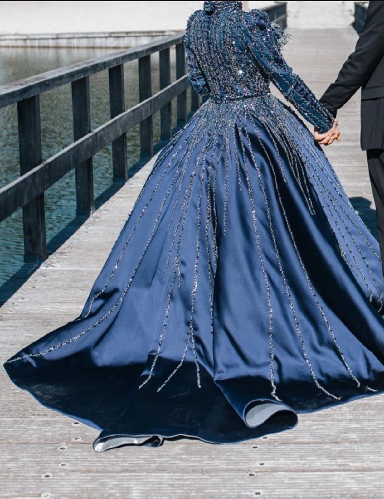 Prachtige blauwe hennajurk - Zo goed als nieuw, Kleding | Dames, Galajurk, Blauw, Zo goed als nieuw, Ophalen