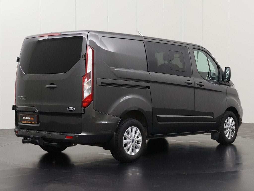 Ford Transit Custom 2.0TDCi 130PK Limited Dubbele Cabine | 2, Auto's, Bestelauto's, Stof, Gebruikt, Zwart, Ford