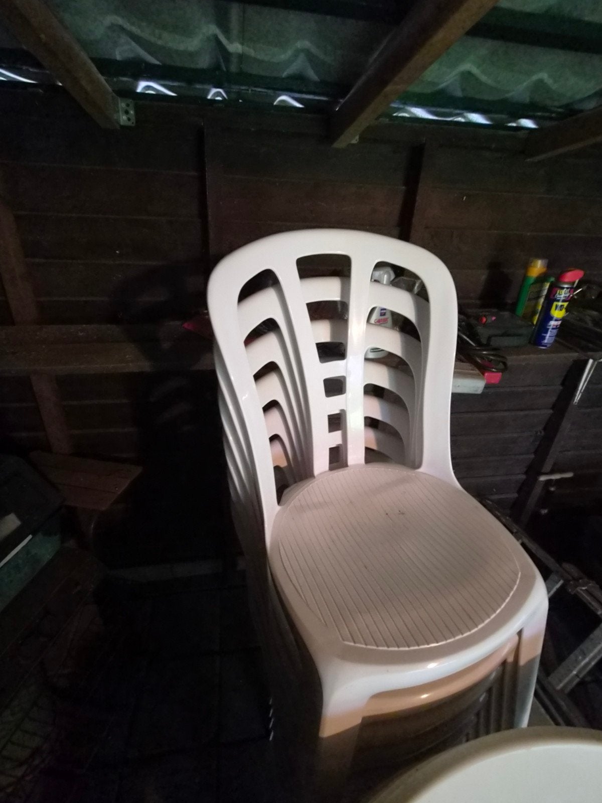 Set van 10 ronde tuinstoelen, Tuin en Terras, Tuinstoelen, Ophalen, Gebruikt, Plastic, Stapelbaar