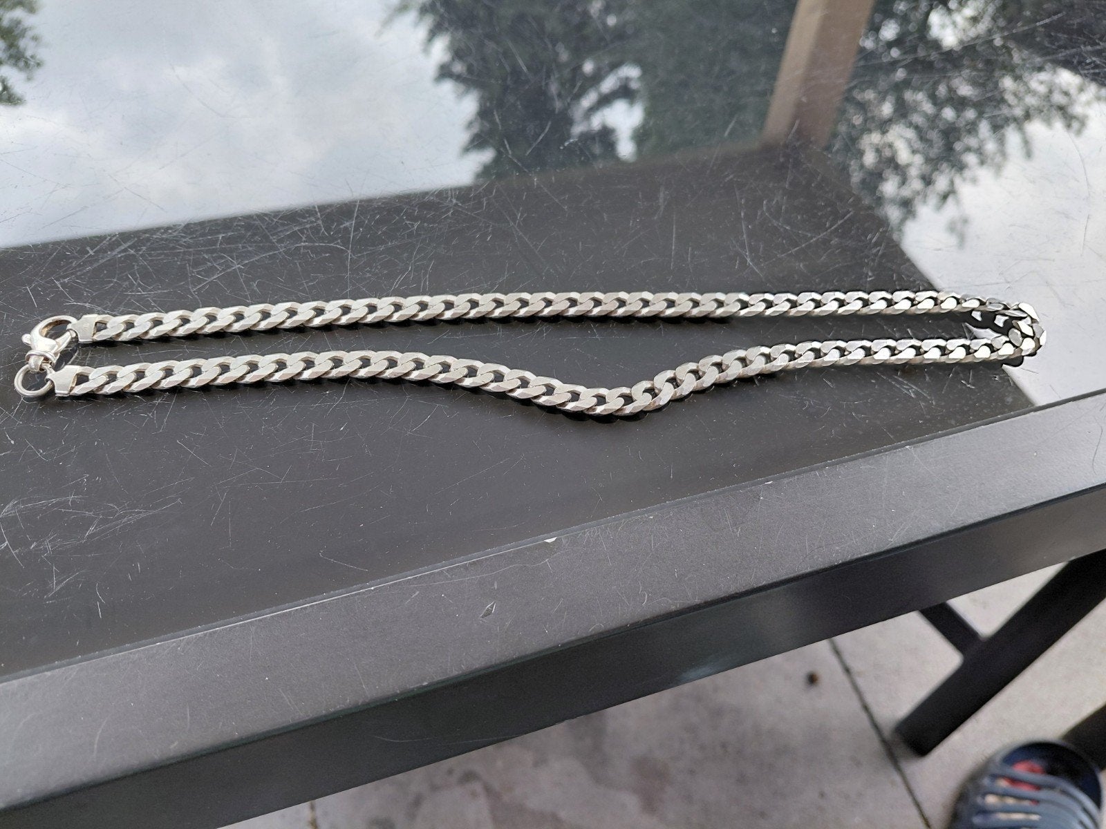 PRACHTIG GAVE ZILVEREN (3 X 925 GEMERKTE) SCHAKEL KETTING. V, Antiek en Kunst, Ophalen of Verzenden
