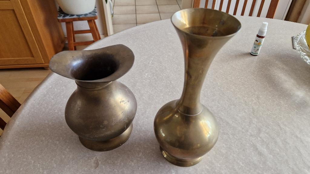 2 oude koperen vazen uit india, Antiek en Kunst, Antiek | Koper en Brons, Ophalen of Verzenden, Koper