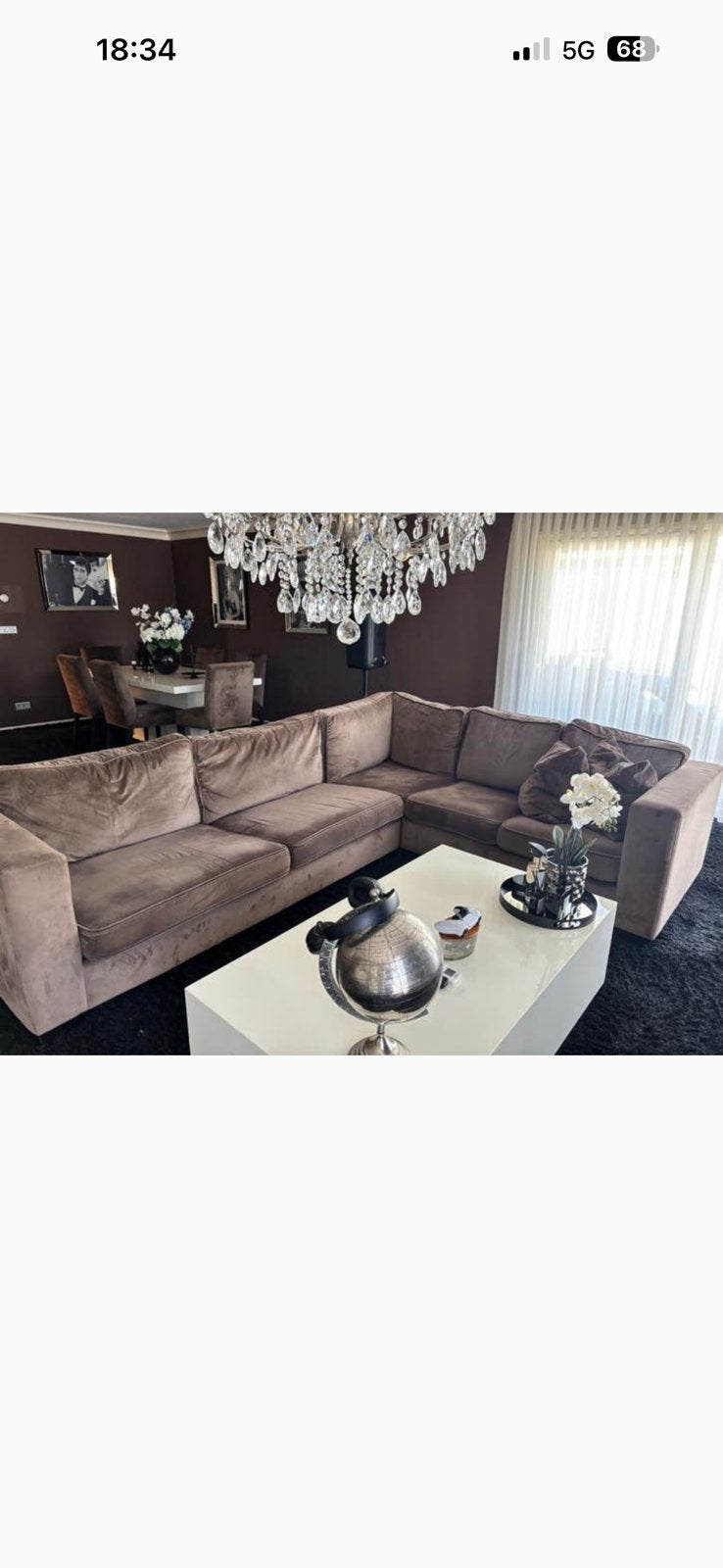 3 deels hoogglans wit meubelset dubai, Huis en Inrichting, Complete inboedels, Ophalen