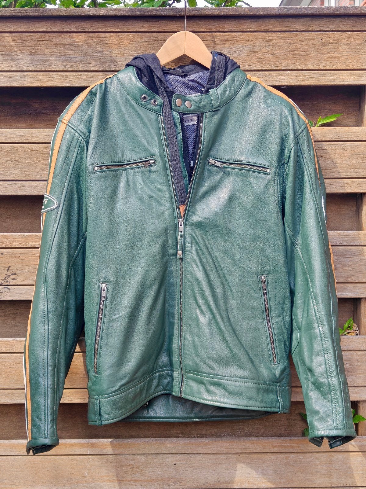 Difi Leren Motorjas Urban Casual Groen Mt54 niet gebruikt, Motoren, Kleding | Motorkleding, Heren, Difi, Jas | leer, Ophalen of Verzenden