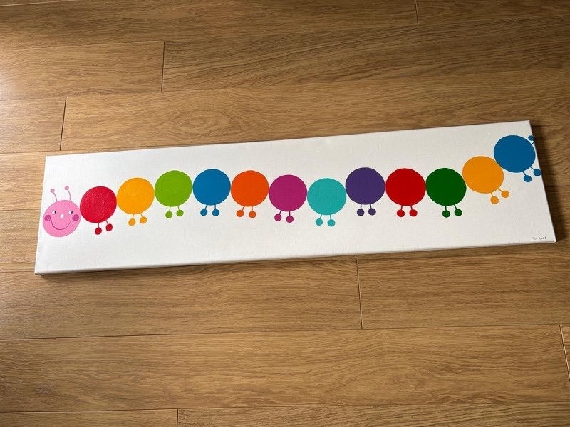 Vrolijk schilderij voor kinderkamer, Huis en Inrichting, Ophalen, Zo goed als nieuw, Schilderij, 100 tot 125 cm