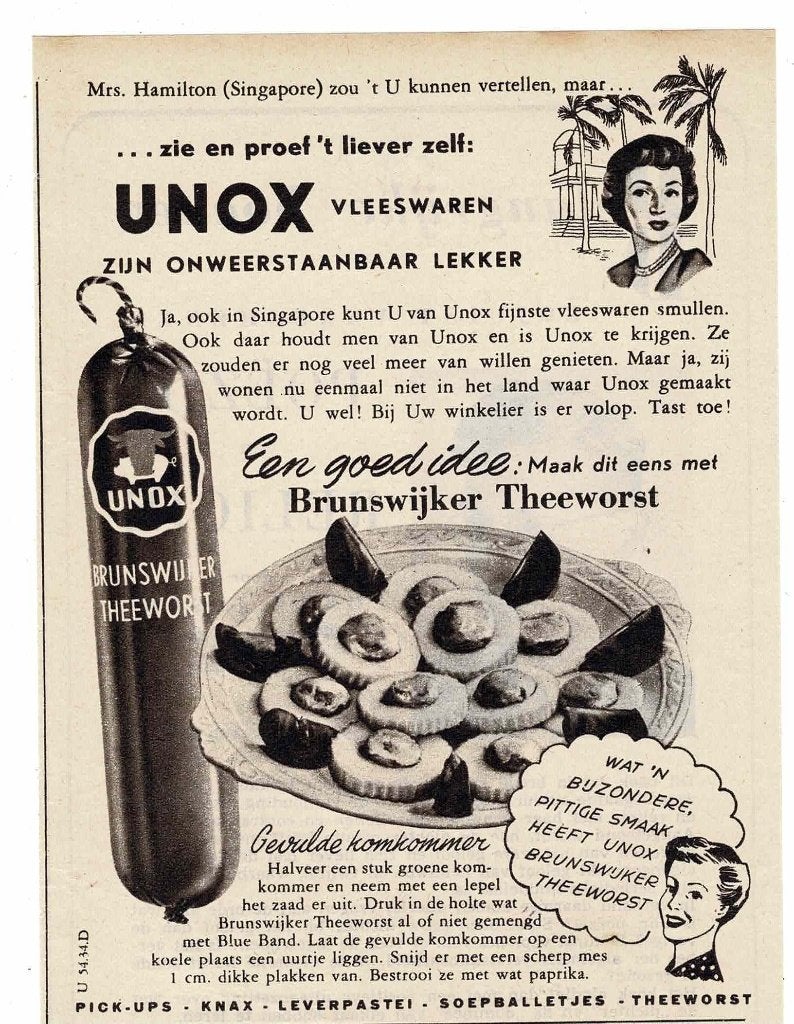 In Buitenland maar ook in Nederland is UNOX theeworst lekker, Verzamelen, Merken en Reclamevoorwerpen, Verzenden, Zo goed als nieuw