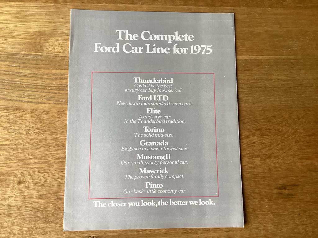 Ford Car Line 1975 Brochure - U.S.A., Ophalen of Verzenden, Zo goed als nieuw, Ford