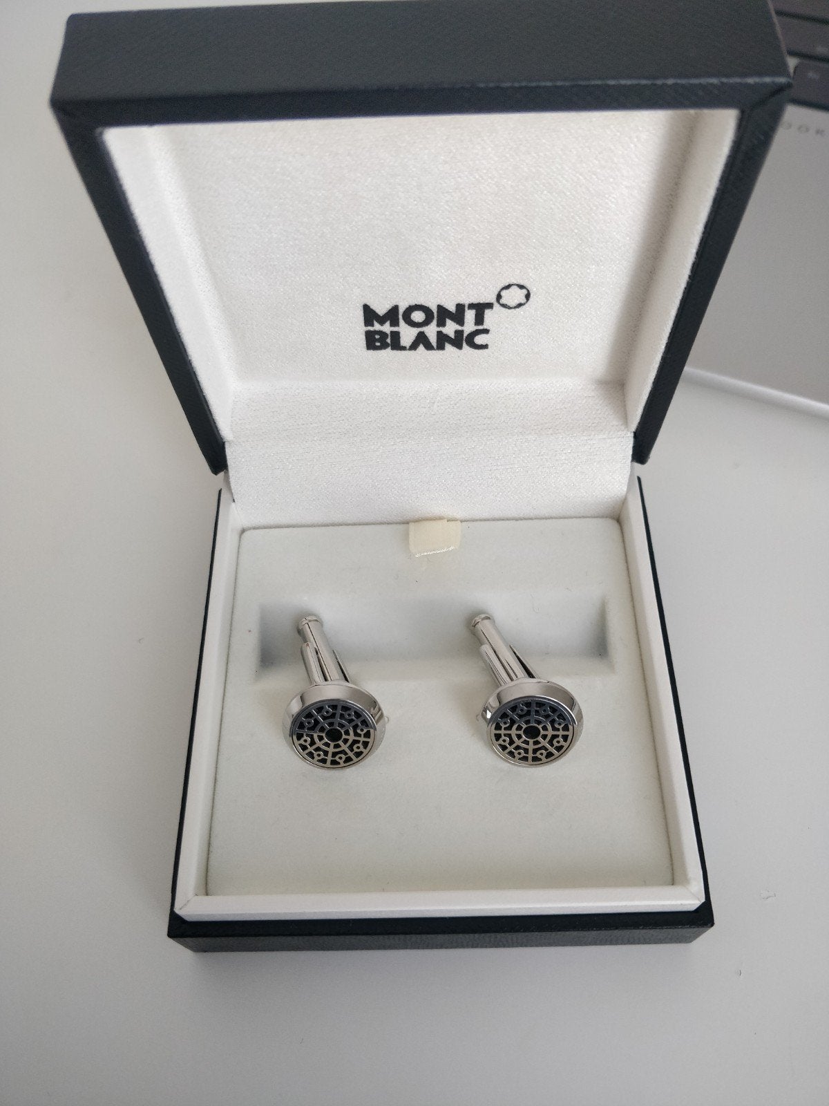 Luxe Montblanc Manchetknopen | Geometrisch Design | NIEUW!, Ophalen of Verzenden, Nieuw, Overige materialen