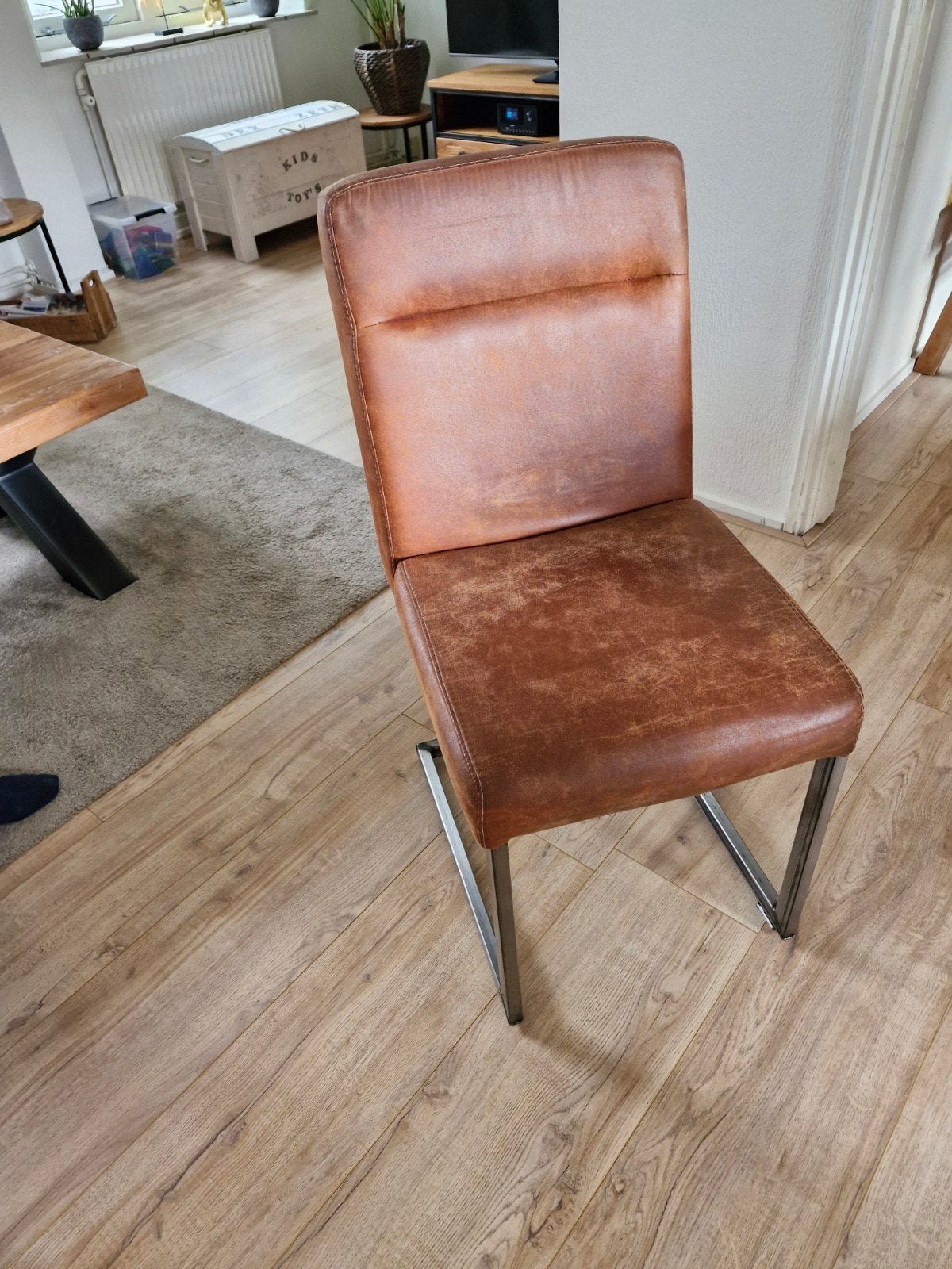 Eethoek stoelen 4 stuks, Huis en Inrichting, Ophalen, Overige materialen, Gebruikt, Bruin