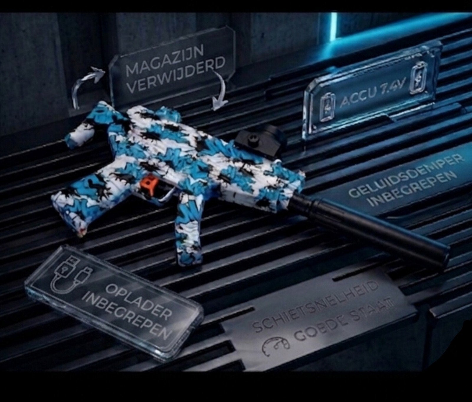 Volledig werkende Orbeez gun / Gel blaster (Graffiti stijl), Antiek en Kunst, Antiek | Speelgoed, Ophalen of Verzenden
