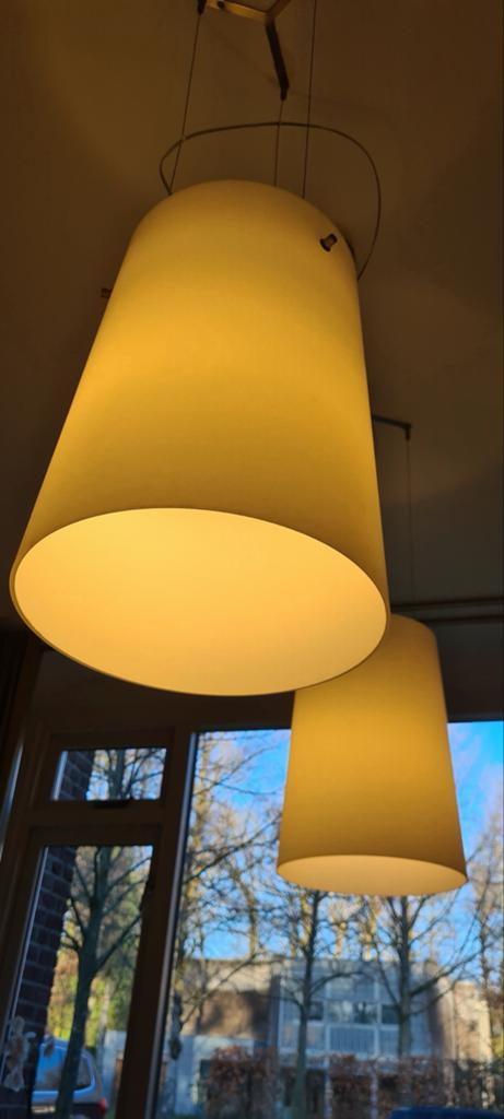 2x Prandina Sera S3 hanglamp – Italiaans design – opaalglas, Ophalen, Zo goed als nieuw, Glas, Modern