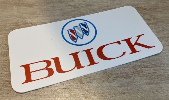 Buick USA kenteken reclame bordje  35cm kunststof.jpeg, Ophalen of Verzenden, Zo goed als nieuw, Auto's