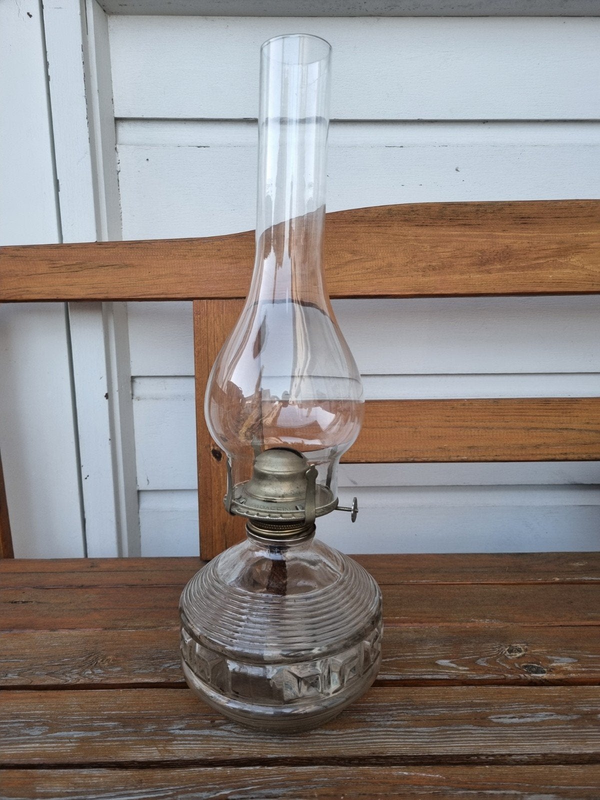 Vintage olielamp helder glas en olielamp glazen, Ophalen