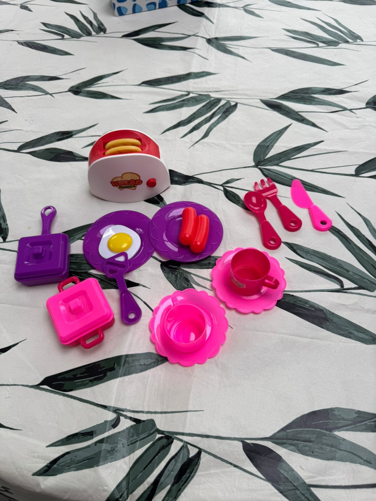 Plastic ontbijt spulletjes kinderen, Ophalen of Verzenden, Gebruikt, Overige materialen, Speelkeuken-accessoire