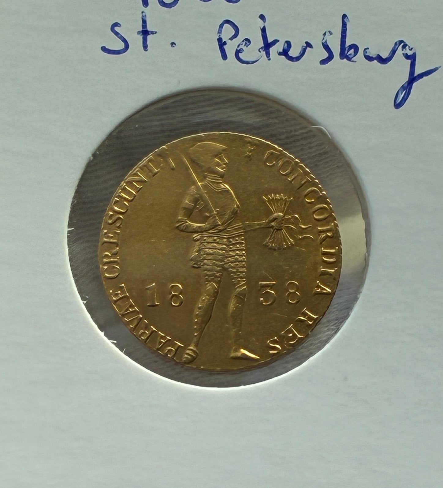Willem I, Dukaat goud 1838, St. Petersburg slag ZF+, Ophalen of Verzenden, Vóór koninkrijk, Overige waardes, Goud