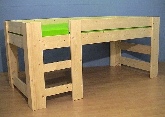 Massief houten hoogslaper. Superstevig !, 85 tot 100 cm, Nieuw, Ophalen of Verzenden, Lattenbodem