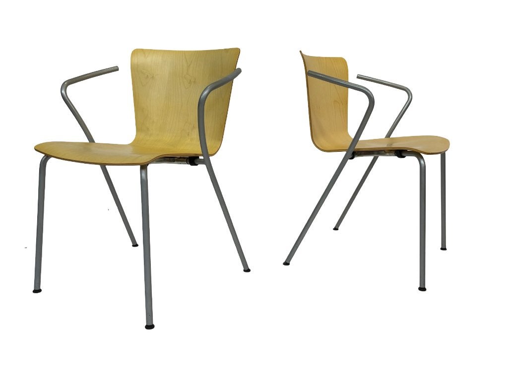 Vintage stoelen Fritz Hansen Vico Magistretti set van vier, Vintage Design, Gebruikt, Bruin, Ophalen of Verzenden