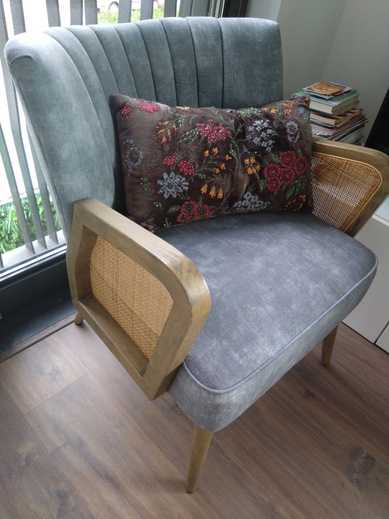 Blauw-grijze oester fauteuil, Ophalen of Verzenden
