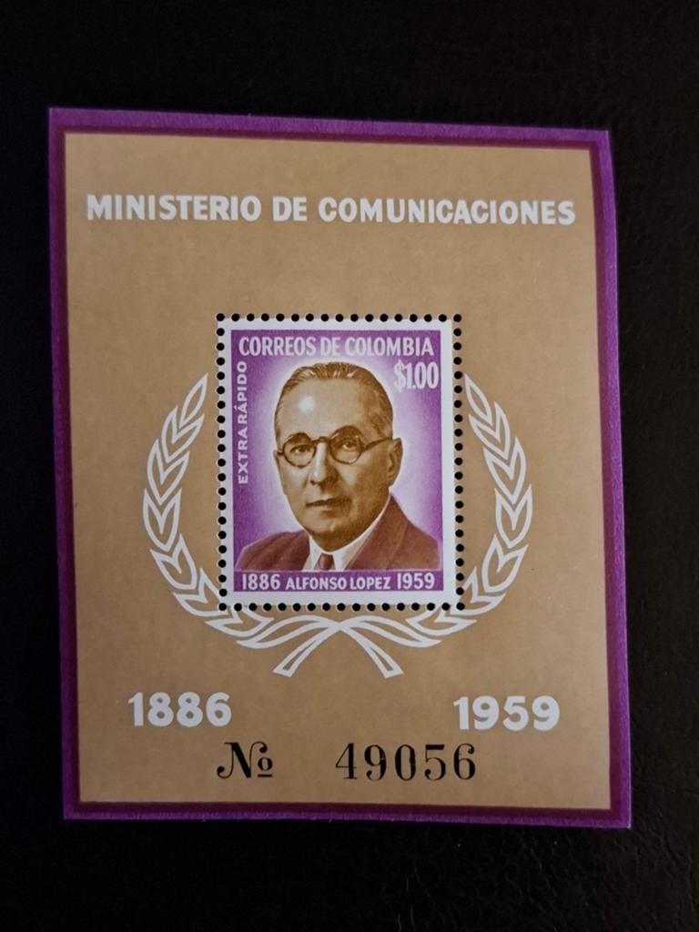Colombia 1961 Alfonso Lopez, Postzegels en Munten, Ophalen of Verzenden, Postfris, Zuid-Amerika