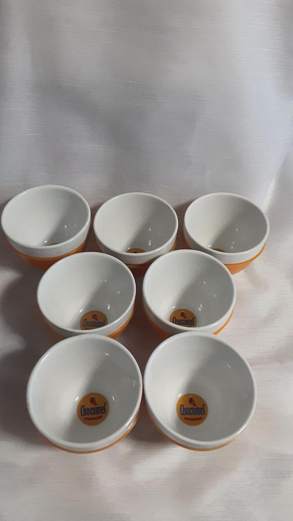CHOCOMEL mokken, oranje rubberen band, 7 stuks, Ophalen of Verzenden, Zo goed als nieuw, Gebruiksvoorwerp