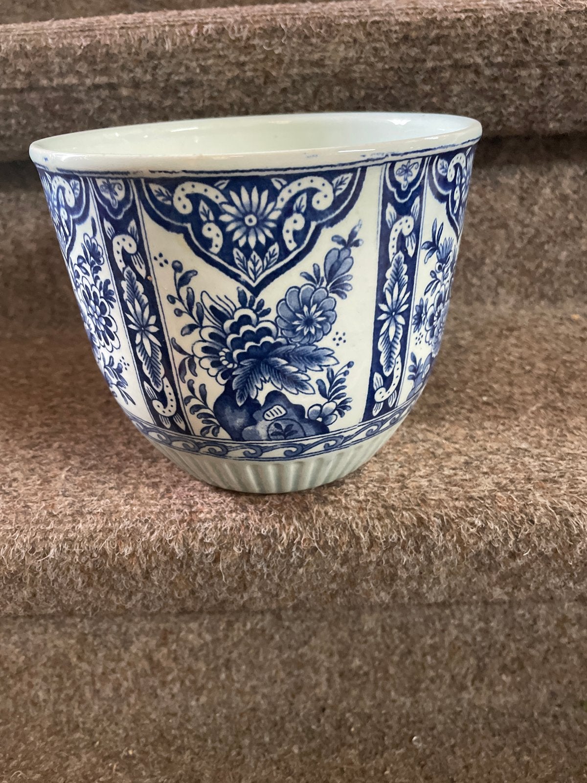 Antieke Delfts Blauwe Bloempot - M18, Ophalen of Verzenden