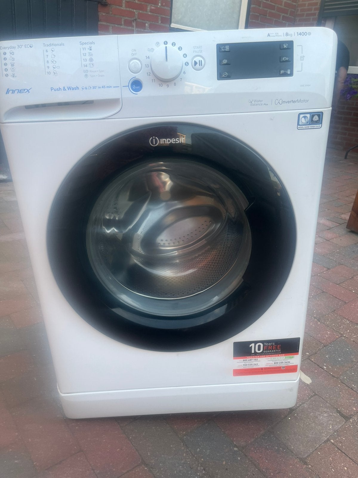 Te koop:Wasmachine Indesit 1400 tr.  8 kilo trommel, Witgoed en Apparatuur, Wasmachines, Ophalen, Gebruikt, Voorlader, 85 tot 90 cm