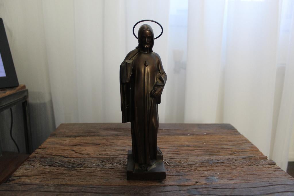 Vintage religieus beeld Jezus Heilig Hart – beschadigd, Verzenden