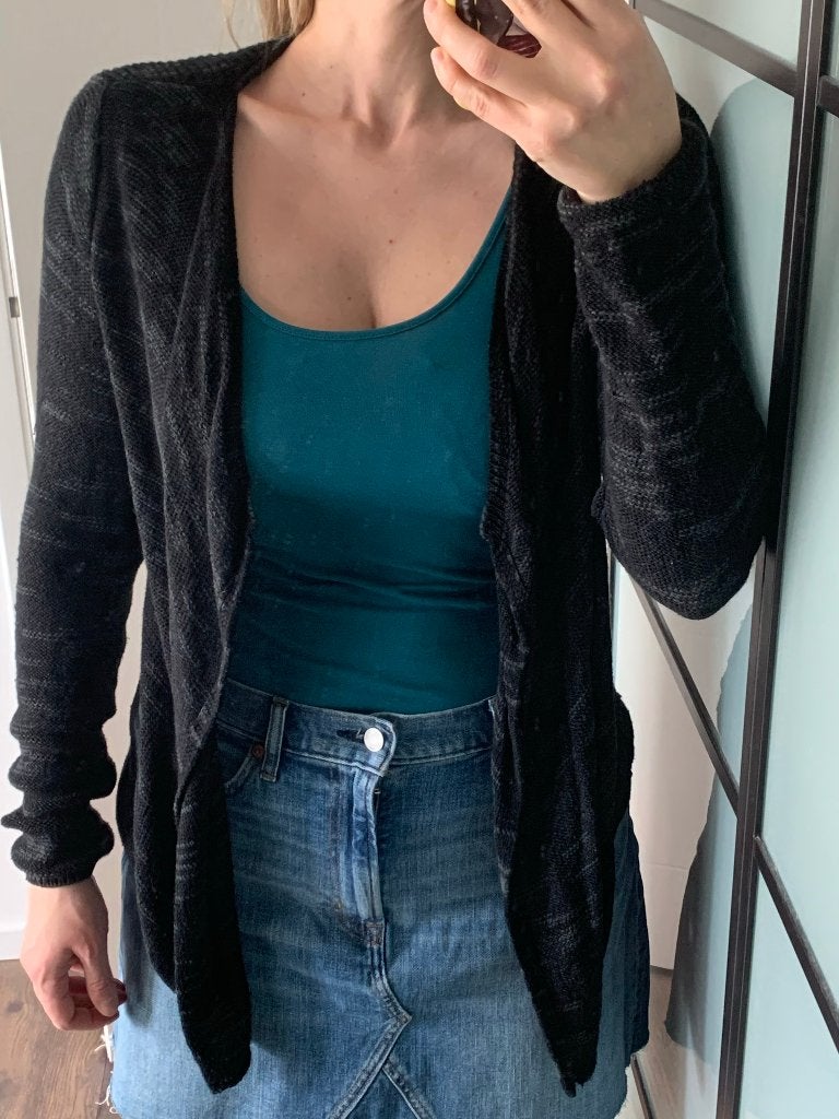 Esprit fijngebreid openvallend vest cardigan zwart grijs M, Maat 38/40 (M), Zwart, Nieuw, Ophalen of Verzenden