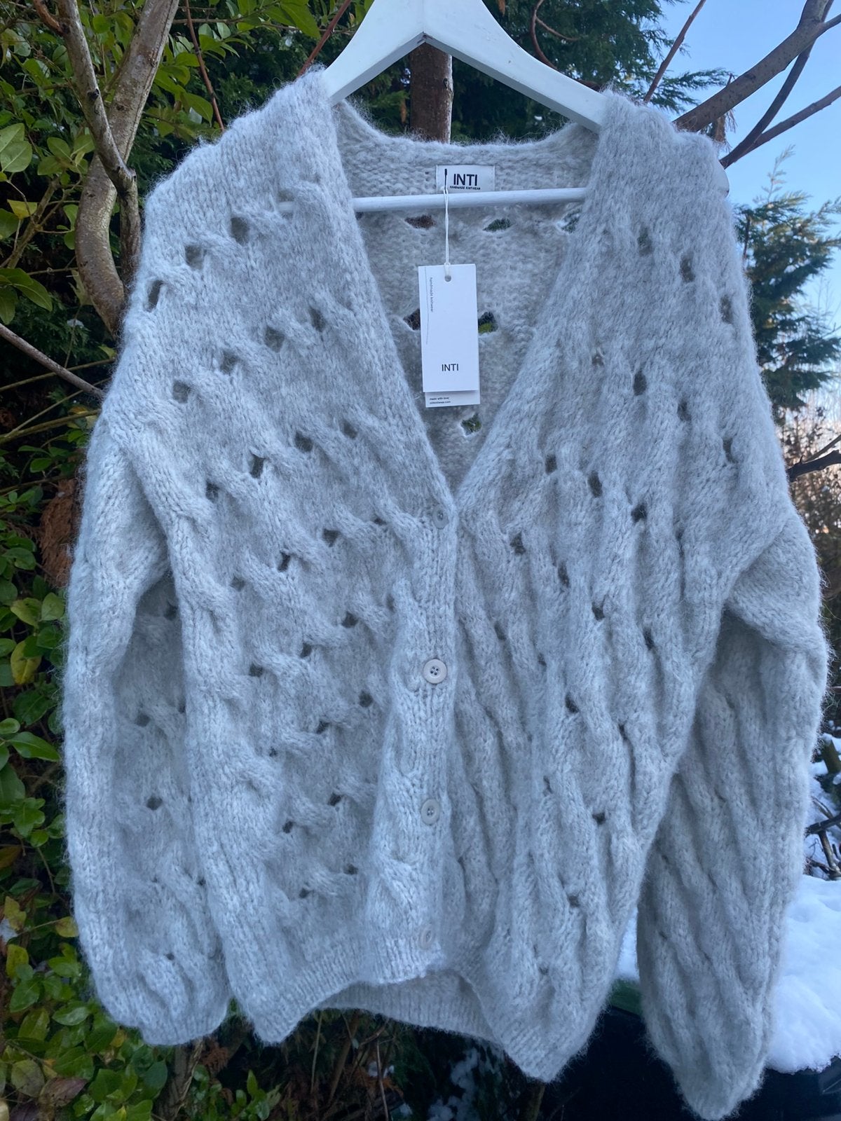 Prachtig vest INTI baby-alpacawol mt XL zilver, Verzenden, Maat 46/48 (XL) of groter, Nieuw, Inti