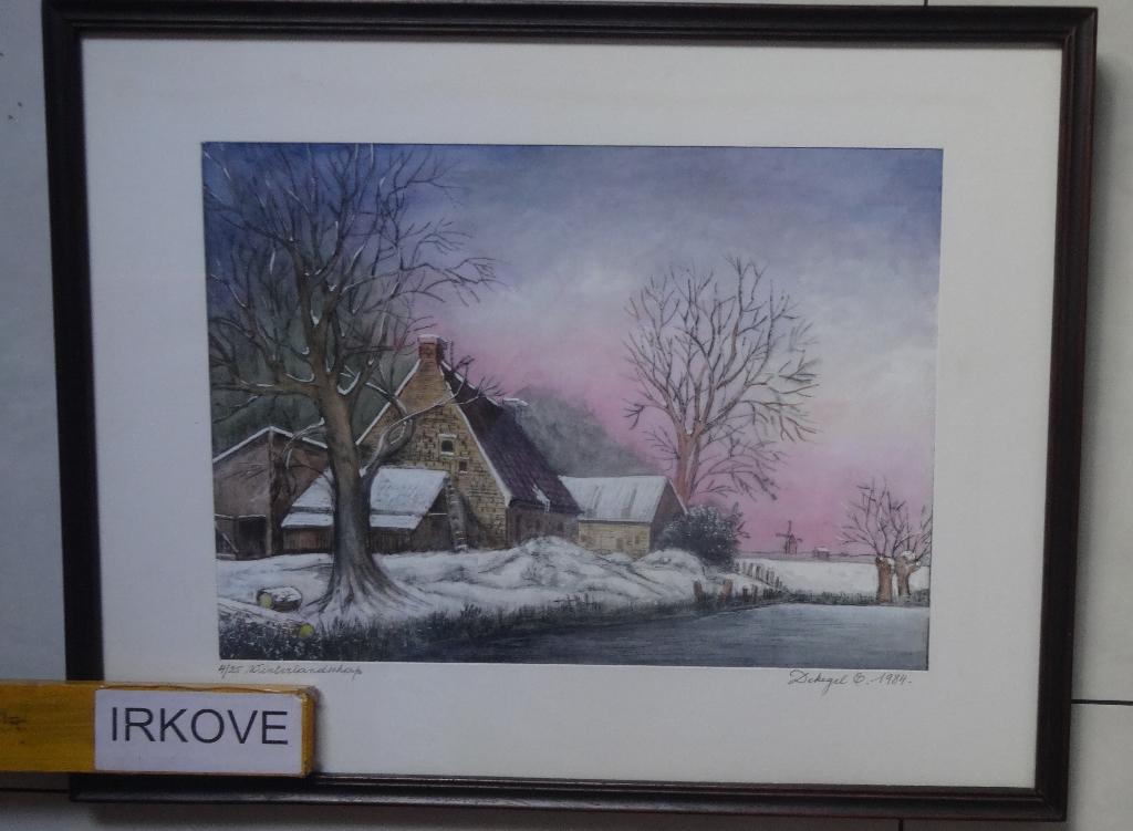 ETS AQUAREL BOERDERIJ IN DE WINTER * Gesigneerd *, Antiek en Kunst, Verzenden