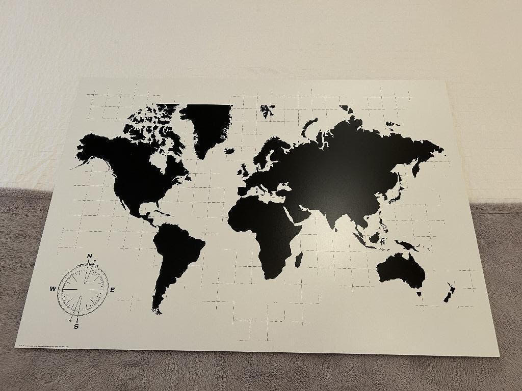 Wall decoration world map | Wanddecoratie wereldkaart, Huis en Inrichting, Ophalen, 67 cm, Decoratieobject, 95 cm