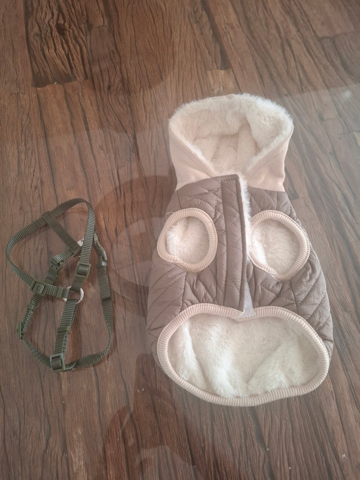 Leuk warm jasje met tuigje maat xs, Ophalen, Zo goed als nieuw